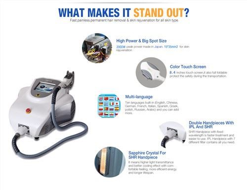 Màquina portàtil IPL per al tractament de la pell amb depilació